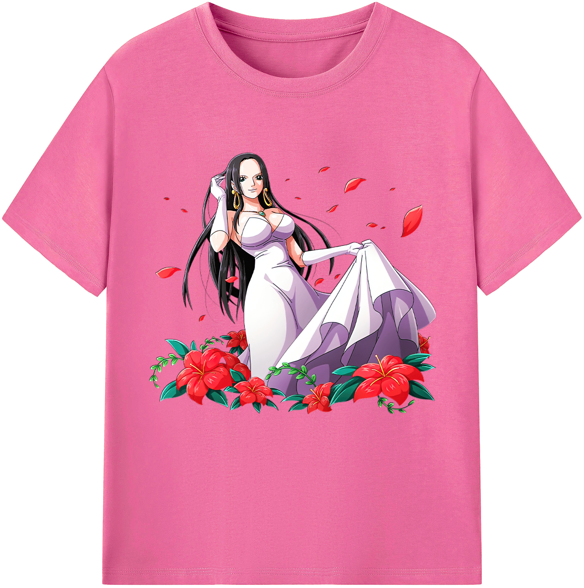 ワンピース ボア・ハンコック ONE PIECE Boa·Hancock レディースカジュアルプリントTシャツ（綿100％）